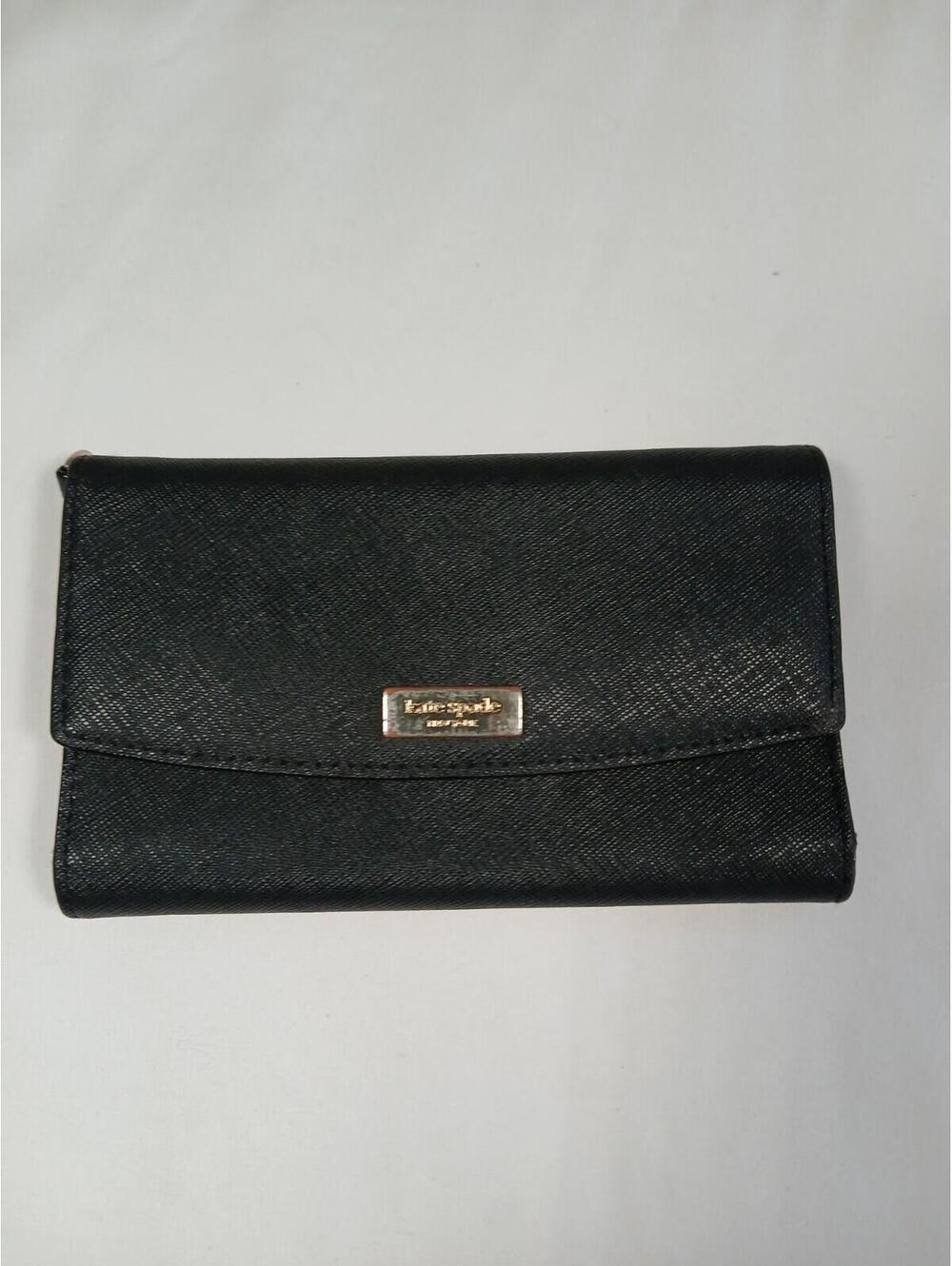 Authentic New Saffiano Leather Kate Spade New York Black Wristlet Wallet